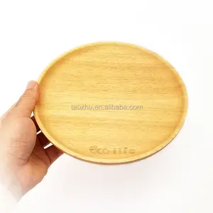 High Quality Reusable Natural Wooden plate with Private Logo