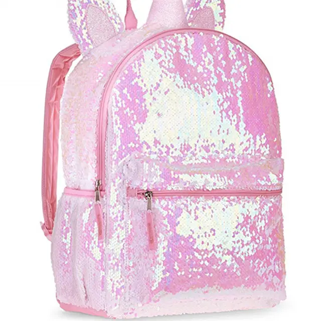 pink special Unicorn 2 Way Sequins Critter Backpack 16 school backpack good quality