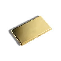 Miroir de maquillage personnalisé haut de gamme double face en métal doré et pliable rectangle avec logo
