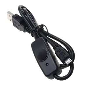 ปรับปรุงรุ่น Raspberry Pi Micro USB ชาร์จไฟด้วย ON/ปิดสวิทช์และไฟ LED นำร่อง1M