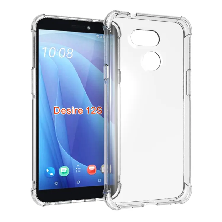 Ultra clear transparent shockproof tpu case for HTC Desire 12s soft back cover