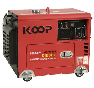 4.5kVA 5.0kVA 5KW 6KW 50HZ 220V sessiz dizel jeneratör 1-silindir hava soğutmalı KOOP KDF6700Q-3 (3 fazlı)