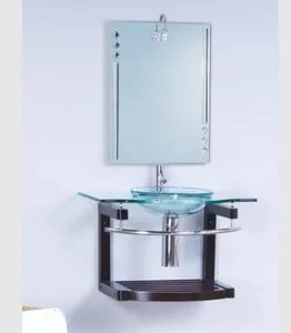 Dvd et lavabo personnalisé, nouveau style, produit de salle de bains, cuvette de lavage en verre, miroirs de lavabo mural