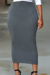 Женская винтажная облегающая юбка макси, Офисная длинная юбка с завышенной талией для работы и офиса, модель 71188 на весну-лето