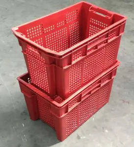 Caja de plástico para tomate de 20KG, caja de plástico para agricultura