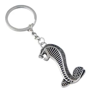 批发小订单时尚金属创意动物钥匙扣可爱蛇个性眼镜蛇Elapoid男士钥匙扣礼品