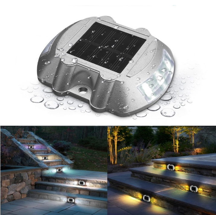 Aluminum Solar LED Dock Light Outdoor IP67 Road Stud 150MA LED Solar Dock Light