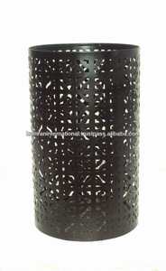 Handmade <b>Black</b> Iron Crafted Metal Candle <b>Tea</b> <b>Light</b> <b>Holder</b> Jali Cutting Design Embossing Printing Elegant Christmas Pillar for - Product Image 2