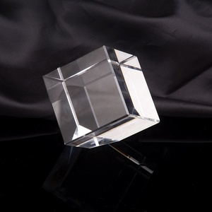 Hbl khối chùm ống kính dụng cụ thí nghiệm Bốn Mặt sáng tạo lăng kính rõ ràng 3D laser Khắc tinh thể khối lập phương - Product Image 2