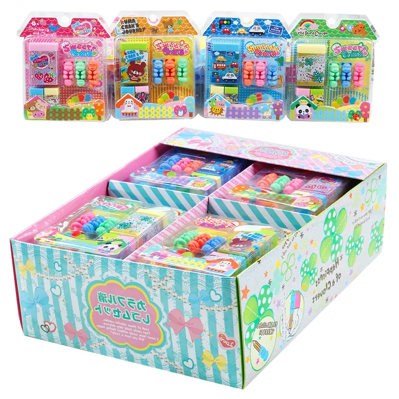 Stylo effaceur caoutchouc adorables, 1 pièce, Collection de gomme, jouet Puzzle pour enfants, papeterie d'apprentissage et de bureau pour étudiants