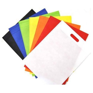 Özel renk çevre dostu geri dönüşümlü olmayan dokuma D kesim çanta özelleştirilmiş promosyon kullanımlık kumaş katlanabilir dokunmamış alışveriş çantaları - Product Image 2