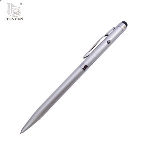 Многофункциональная ручка, металл подарок выделить металлическое перо для промо, лазер + свет + стилус - Product Image 1