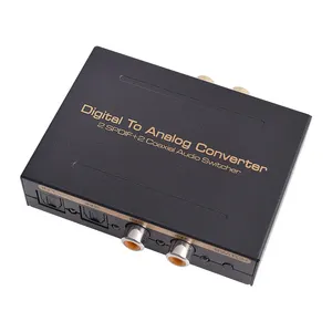 Convertidor de Audio Digital a analógico, convertidor DAC de 4 puertos, 2 SPDIF, 2 entradas Coaxial, LR/3,5mm, salida SPDIF, decodificador de Audio