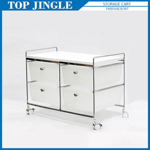White <b>Plastic</b> Storage <b>Drawer</b> with Casters for Room - Product Image 6
