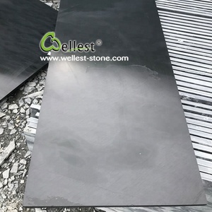 Honed Black Slate Fireplace <strong>Hearth</strong> <strong>Slabs</strong> for Stove - Product Image 2