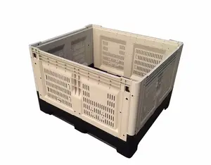 All Size Plastic Pallet Container Bin Heavy Duty Pp/pe,pallet Rack Logistics Ect with Hinged Lid 1210H810A 100% Recyclable