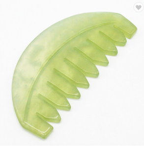 Pettine <span class=keywords><strong>in</strong></span> <span class=keywords><strong>Giada</strong></span> Naturale di Xiuyan, <span class=keywords><strong>Massaggiatore</strong></span> Gua Sha per Cuoio Capelluto, per Crescita dei Capelli e Relax, Strumento di Bellezza all'Ingrosso - Product Image 3