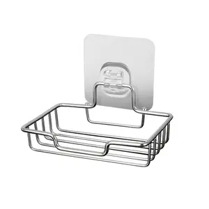 Samanl 현대 가정 용품 및 욕실 스테인레스 스틸 비누 접시/홀더 자체 접착 금속 디자인