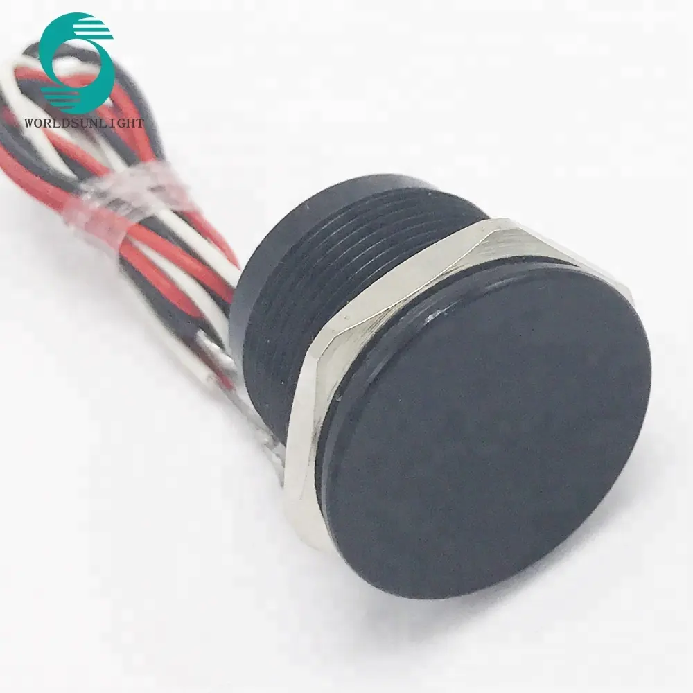 Interruptor piezo impermeável ip68 de 16mm, interruptor momentâneo não iluminado com fio