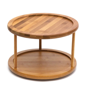 Khay Đựng Đồ Trang Điểm Bằng Gỗ Tre Khay Xoay Caddy, Lưu Trữ Mỹ Phẩm, Hộp Đựng Bảng Màu, Ngăn Đựng Cọ, Carousel Để Bàn - Product Image 1