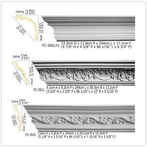 Polyurethane गहने उच्च घनत्व आंतरिक दीवार पैनल सजावट पु जिप्सम छत सीमा रेखा