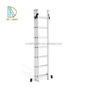 DELILADDER Professional Triple Extensión de <span class=keywords><strong>3</strong></span> CAPAS <span class=keywords><strong>3</strong></span> Secciones 7 Peldaños (3x7 Escalones) Carga máxima 150kgs Escalera de aluminio - Product Image 3