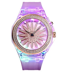 SKMEI ออกแบบแฟนซี1536นาฬิกาผู้หญิงดอกไม้หมุนนาฬิกาแสดง
