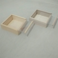 Boîtes d'artisanat en bois à dessus en verre Boîte de produit d'emballage cadeau avec couvercle transparent coulissant Boîte d'affichage en bois pour bijoux de collection Gem