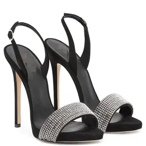 HMS69 2019 sottile di alta <span class=keywords><strong>tacco</strong></span> di cristallo sude marziali <span class=keywords><strong>sandali</strong></span> delle donne pattini di vestito tacchi - Product Image 1