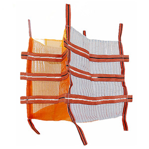 Sacco a rete super resistente da 1000 kg per <span class=keywords><strong>legna</strong></span> da ardere, in PP, quadrato, traspirante, grande, con apertura superiore completa 5:1 ventilata, 4 anelli, per tonnellata - Product Image 4