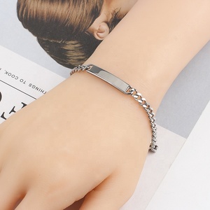OUMI Bạc Truyền Cảm Hứng Từ Vòng Đeo Tay Chuỗi Id Slave Vòng Đeo Tay Thép Không Gỉ Punk Mens Womens Chain & Link Vòng Đeo Tay PVD Mạ - Product Image 2
