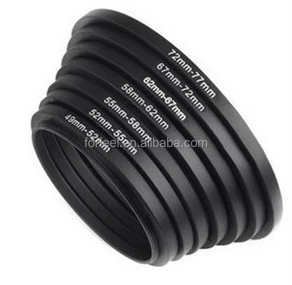 Photography 7pcs Metal Step up Down 49-77 Camera Lens Filter Mount Ring Adapter Set for Camera 49-52-55-58-62-67-72-77mm