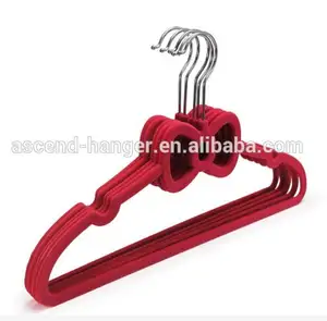 Tiết Kiệm Không Gian Bướm Đổ Xô Quần Áo Nhung Chống Trượt Quần Áo Phù Hợp Với Hangers Top Red