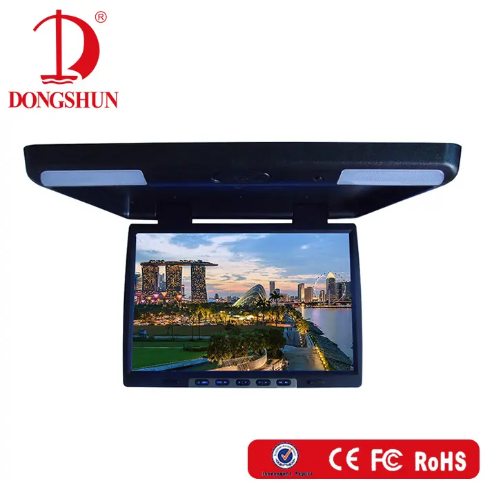 핫 세일 다중 크기 옵션 플립 다운 자동차 지붕 TV 2 AV 입력 SD USB HD 모니터