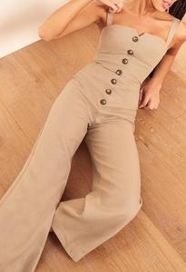 2019 Vente chaude Nouvelles Femmes Vêtements D'été <span class=keywords><strong>Combinaison</strong></span> en Lin - Product Image 3