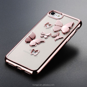 Per il <span class=keywords><strong>iPhone</strong></span> 7 Per il Caso di <span class=keywords><strong>iPhone</strong></span> <span class=keywords><strong>6s</strong></span> <span class=keywords><strong>Plus</strong></span> Chiaro Placcatura Hollow Farfalla Casse Del Telefono Molle di TPU Trasparente Della Copertura Posteriore capa - Product Image 4