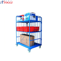 Chariot de manutention pliable en métal pour entrepôt, conteneur de stockage de marchandises, table de transfert logistique, capacité 300 kg