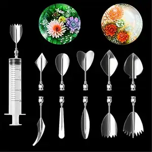 11pcs/set 3D Jelly Flower Art Tools Cake Gelatin Pudding Nozzle Syringe Russia Set Decorating