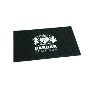 500件最小起订量定制黑色环保理发工具垫橡胶工具理发垫设备沙龙垫
