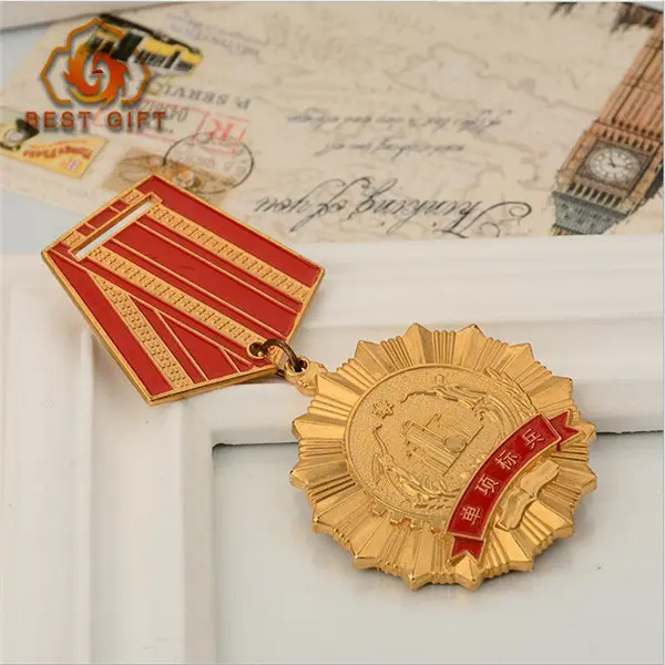 Or personnalisé militaire souvenir badge en métal pièce commémorative