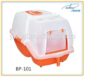 Plastic closed cat litter <span class=keywords><strong>pan</strong></span> and scoop PET plastic pet toilet dog inside - Product Image 1