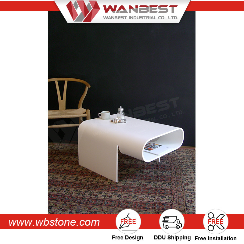 Courbe blanc surface solide salon table basse table d'appoint