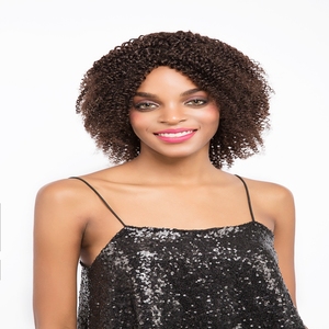 Barato al por mayor MOQ bajo atractivo corto rizado Peluca de cabello humano <span class=keywords><strong>para</strong></span> las mujeres negras - Product Image 5