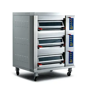 TT-O301P 1.2M 3 Decks Front S/S Restaurant Electric Pizza Master Oven