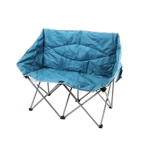 Tianye-Silla de campamento plegable con almohadilla de calefacción, silla doble con portavasos