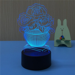 Lampe d'illusion lumineuse à led, 7 couleurs, veilleuse décorative de bureau, pour <span class=keywords><strong>chambre</strong></span> à coucher, <span class=keywords><strong>chambre</strong></span> d'enfants - Product Image 3
