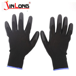 Venta al por mayor de fábrica, guantes de trabajo de concha de punto de hilo de nailon de calibre 13, guante recubierto de <span class=keywords><strong>PU</strong></span> esd - Product Image 3