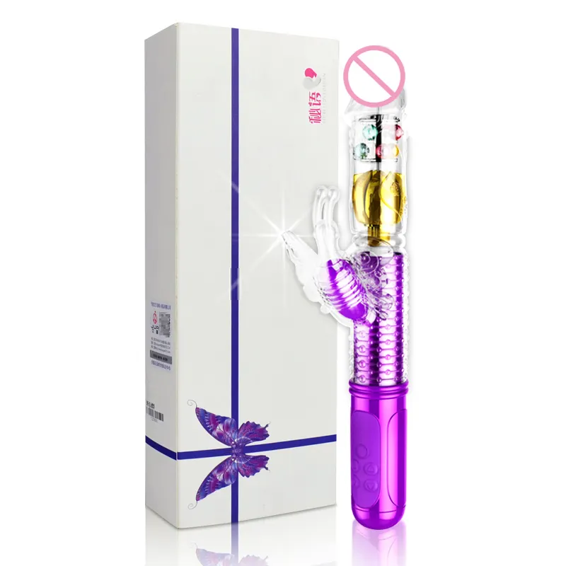 Dildo vibrator für Frauen Teleskop rotierende Perlens tangen USB Wiederauf ladbarer Schmetterling Dual Vibration Wand Sexspielzeug