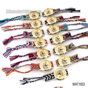 Braided analog quartz chain custom cheap friendship bangle watches for birthday gift - Product Image 3