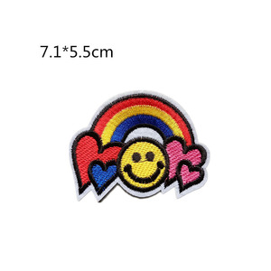 Nova Chegada <span class=keywords><strong>Patches</strong></span> Bordados Iridescentes Atacado Ferro em Pano Applique Logotipo Personalizado Arco-íris Bordado Patch para Roupas - Product Image 6